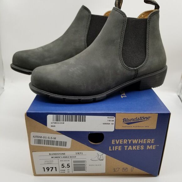 Blundstone 1971 Women Chelsea Boots Sz US 8.5 GrayLeather Ankle Slip On